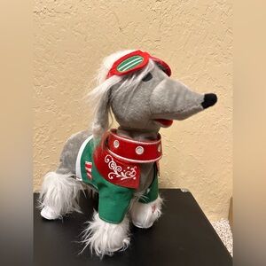 Gemmy Animated Dancing Chinese Crested Dog 10" Rockin Around Christmas Tree NWOT